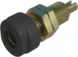 4 mm socket, screw connection, mounting Ø 6 mm, CAT O, black, BUG 10 AU SW