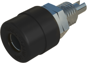 4 mm socket, screw connection, mounting Ø 8 mm, CAT O, black, BIL 20 SW