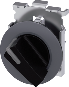 Toggle switch, illuminable, latching, waistband round, black, front ring gray, 90°, mounting Ø 30.5 mm, 3SU1062-2DF10-0AA0