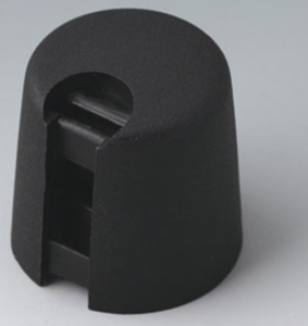 Rotary knob, 6 mm, plastic, black, Ø 16 mm, H 16 mm, A1016649