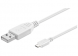 USB 2.0 Adapter cable, USB plug type A to Micro-USB plug type B, 0.3 m, white