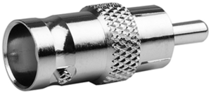 Coaxial adapter, 75 Ω, RCA plug to BNC socket, straight, 100023681