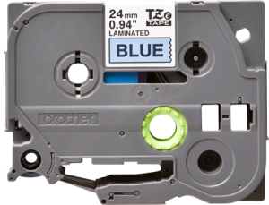 Labelling tape cartridge, 24 mm, tape blue, font black, 8 m, TZE-551