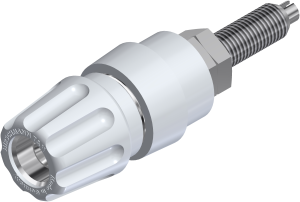Pole terminal, 4 mm, white, 30 VAC/60 VDC, 63 A, solder connection, nickel-plated, PKNI 20 B WS