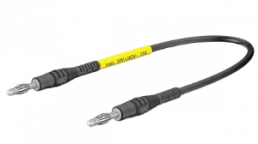 Measuring lead with (4 mm lamella plug, straight) to (4 mm lamella plug, straight), 1 m, yellow, PVC, 0.75 mm²