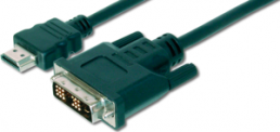 HDMI adapter cable, type A male to DVI-D (18+1) male, 5.0 m, AK-330300-050-S
