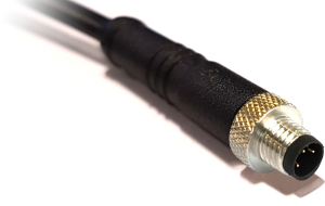 Sensor actuator cable, M5-cable plug, straight to open end, 3 pole, 1 m, PUR, black, 1 A, PXPTPU05FIM03ACL010PUR