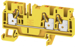Through terminal block, push-in connection, 0.5-4.0 mm², 3 pole, 32 A, 8 kV, yellow, 2051340000