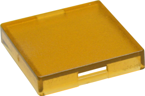 Cap, square, (L x W x H) 16.4 x 16.4 x 3.2 mm, yellow, for pushbutton switch, 5.49.277.052/1402