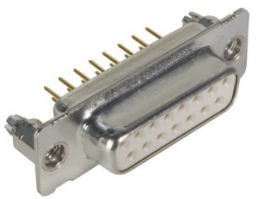 D-Sub socket, 15 pole, standard, straight, solder pin, 09672516701