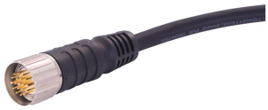 Sensor actuator cable, M23-cable plug, straight to open end, 19 pole, 10 m, PUR, black, 9 A, 21373300D74100