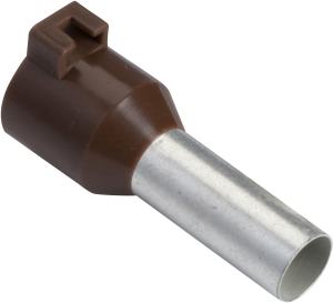 Insulated Wire end ferrule, 10 mm², 22 mm long, NF C 63-023, brown, DZ5CA102