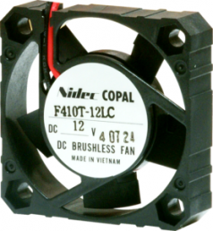 DC axial fan, 12 V, 40 x 40 x 10 mm, 9 m³/h, 18 dB, slide bearing, Nidec Copal, F410T-12MC