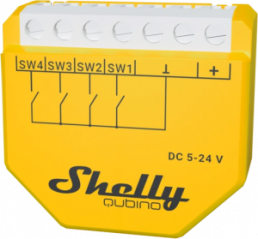 Shelly, In-wall, "Wave i4 DC"Scene activator, 12 actions, Z-Wave