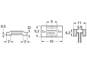 Resistor, metal plate, SMD 3920, 2 mΩ, 4 W, ±1 %, BVS-A-R002-1.0