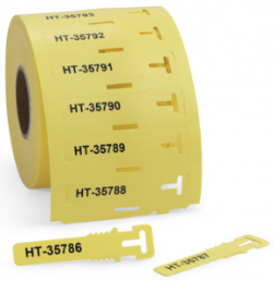 Polyethylene identification sign, inscribable, (L x W x H) 74 x 12 x 12 mm, yellow, 556-80585