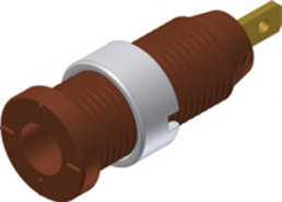 2 mm socket, flat plug connection, mounting Ø 8 mm, CAT III, brown, MSEB 2610 F 2,8 AU BR