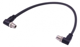 Sensor actuator cable, M12-cable plug, angled to M12-cable plug, angled, 4 pole, 2 m, Elastomer, black, 09488080011020