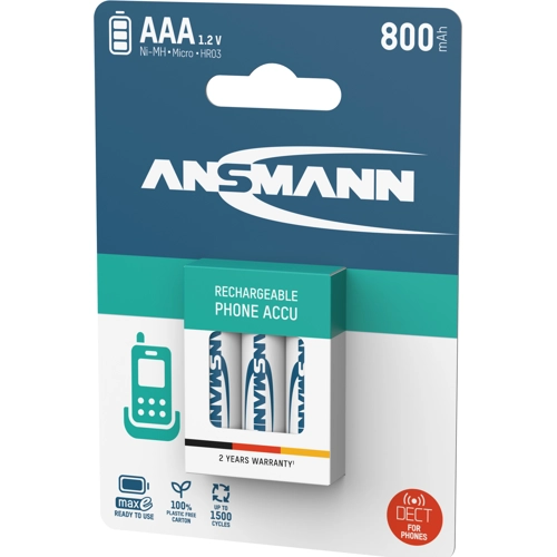 5030142 Ansmann Round Cell Batteries, 9V Block Batteries Image 2