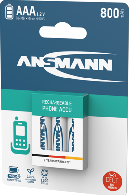5030142 Ansmann Round Cell Batteries, 9V Block Batteries Image 2