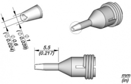 Desoldering tip, Chisel shaped, Ø 1 mm, C360011