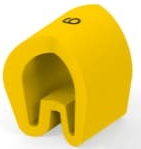 PVC cable maker, imprint "6", (L) 4.5 mm, max. bundle Ø 4 mm, yellow, EC5370-000