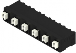 PCB terminal, 6 pole, pitch 7.62 mm, AWG 28-14, 12 A, spring-clamp connection, black, 1869300000