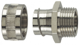 Straight hose fitting, M12, stainless steel, IP40, metal, (L) 21 mm