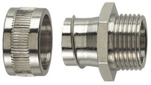 Straight hose fitting, M16, stainless steel, IP40, metal, (L) 25 mm