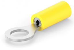 Insulated ring cable lug, 0.12-0.24 mm², AWG 26, 4.82 mm, yellow