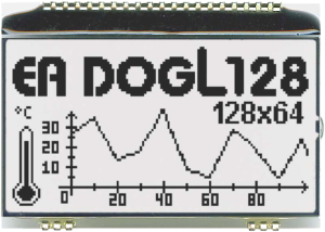 Graphic display EA DOGL128W-6, 128 x 64 pixels, 64 x 36 mm