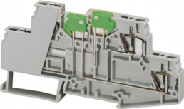 Disconnect terminal block, 4 pole, 0.8-4.0 mm², clamping points: 2, gray, spring balancer connection, 16 A