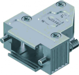 D-Sub connector housing, size: 1 (DE), angled 40°, zinc die casting, gray, 61030010013160