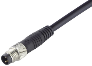 Sensor actuator cable, M8-cable plug, straight to open end, 3 pole, 2 m, PUR, black, 4 A, 79 3405 52 03