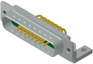 D-Sub plug, 19 pole, 17W2, partially equipped, angled, solder pin, 3017W2PAU99G20X