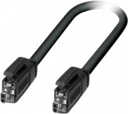 Patch cable, SPE cable plug, straight to SPE cable plug, straight, Cat B, S/FTP, TPU, 2 m, black