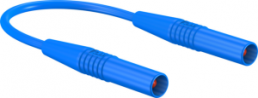 Measuring lead with (4 mm plug, spring-loaded, straight) to (4 mm plug, spring-loaded, straight), 2 m, blue, PVC, 1.0 mm², CAT II