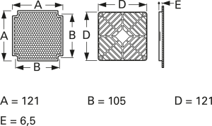 EMV protective grille, EMVG, EMV protective grille, 121 mm