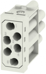 Socket contact insert, 6 pole, unequipped, crimp connection, with PE contact, 1505660000