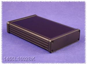 Aluminum enclosure, (L x W x H) 160 x 103 x 30 mm, black (RAL 9005), IP54, 1455L1602BK
