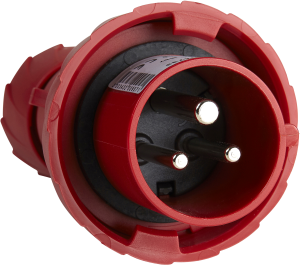 CEE plug, 3 pole, 16 A/380-415 V, red, 9 h, IP67, PKX16M733