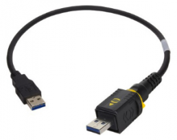 USB 3.0 connecting cable, PushPull (V4) type A to USB plug type A, 1 m, black