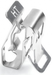 Edge clip, max. bundle Ø 7.6 mm, stainless steel, metal, (L x W) 24.1 x 13 mm
