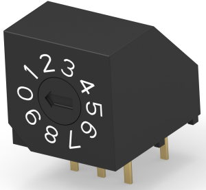 Encoding rotary switches, 16 pole, hexadecimal, angled, 0.4 VA/20 V AC/DC, 1825008-4