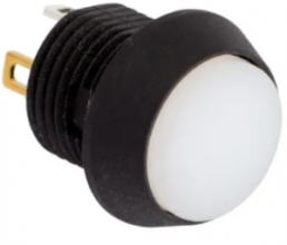 Pushbutton, 1 pole, black, illuminated  (white), 0.4 A/32 V, mounting Ø 13 mm, IP67, FL13LW5
