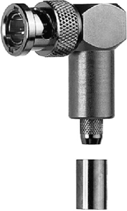 BNC plug 75 Ω, RG-62A/U, crimp/crimp, angled, 100023499