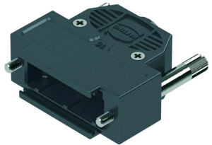 D-Sub connector housing, size: 2 (DA), straight 180°, cable Ø 3.3 to 8.5 mm, thermoplastic, black, 09670150492160