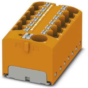 Distribution block, push-in connection, 0.2-6.0 mm², 13 pole, 32 A, 6 kV, orange, 3273896