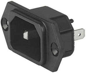 Plug C18, 2 pole, screw mounting, plug-in connection, black, 6102.3200