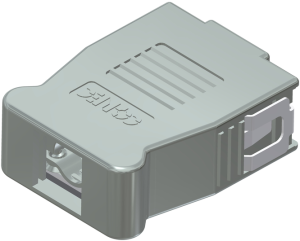 D-Sub connector housing, size: 1 (DE), straight 180°, angled 90°, cable Ø 8.5 mm, ABS, silver, 16-001750